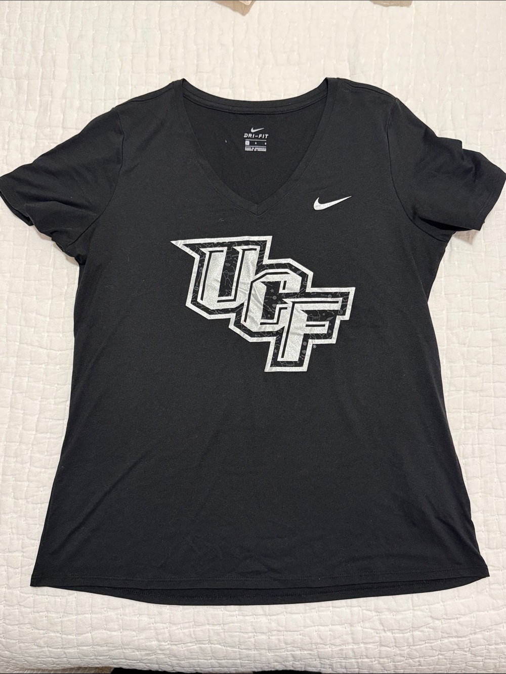 Nike Black V-Neck UCF Space Tee size large